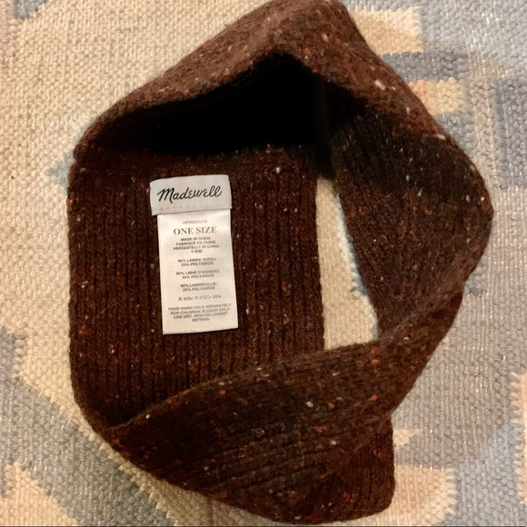 Madewell Knotted Wool Covered Headband Maroon - Picture 3 of 3